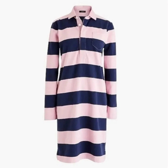 J. Crew Forever 1984 Rugby Stripe Shirt Dress - Picture 1 of 10